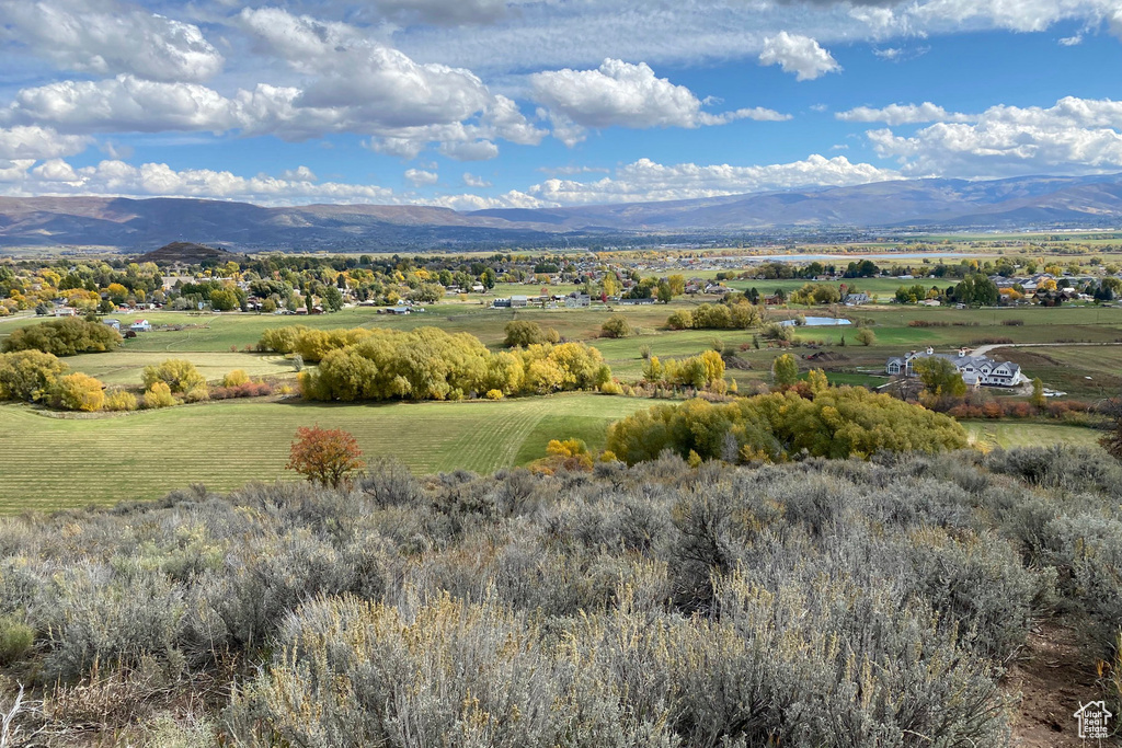 View of mountain feature with a rural view