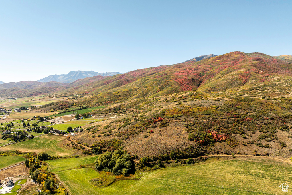 View of mountain feature with a rural view