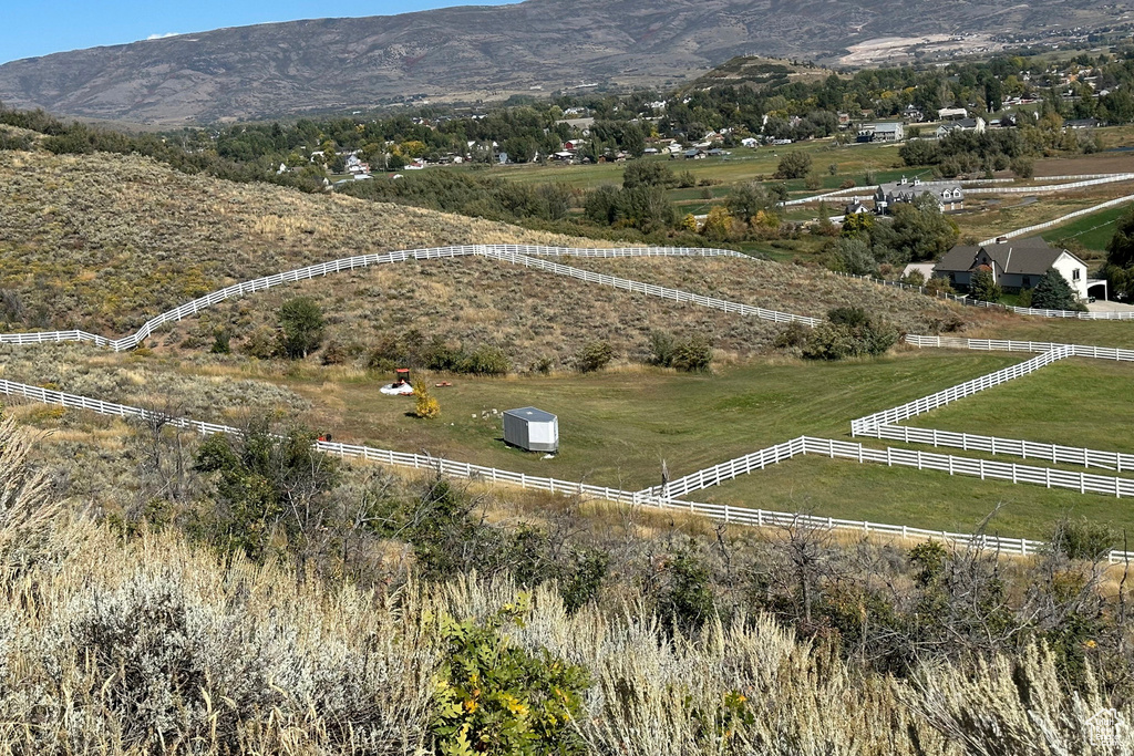 View of mountain feature with a rural view