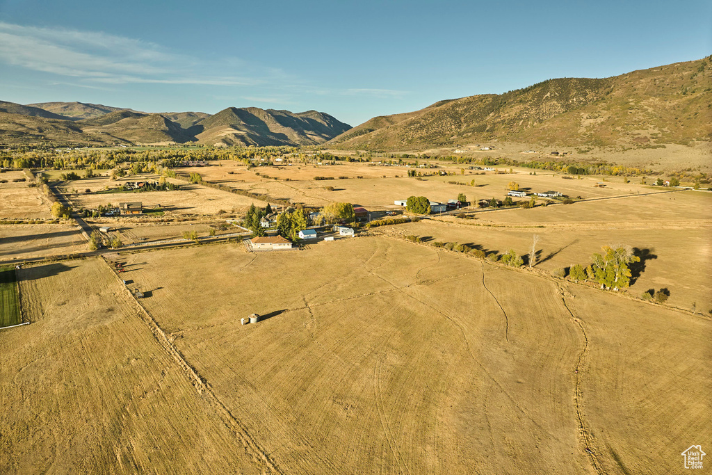 Bird's eye view with a mountain view and a rural view