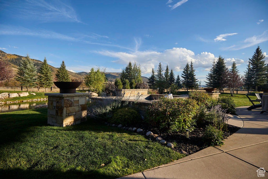 Exterior space with a mountain view