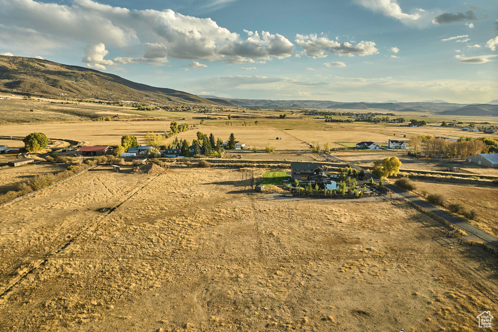 Drone / aerial view with a rural view and a mountain view