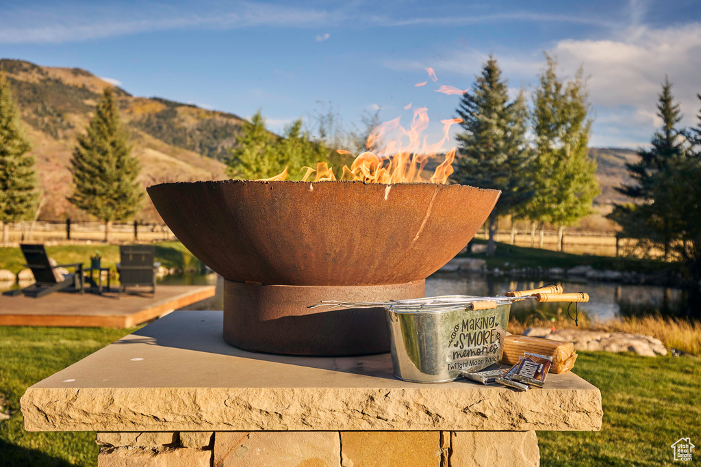 Exterior details with a mountain view