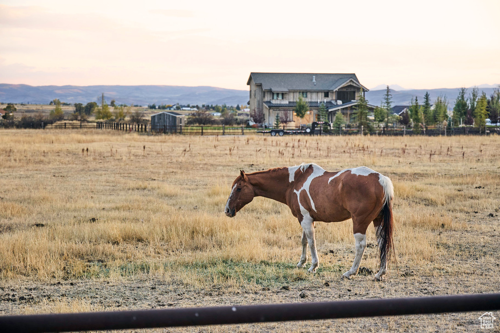 Exterior space featuring a mountain view and a rural view