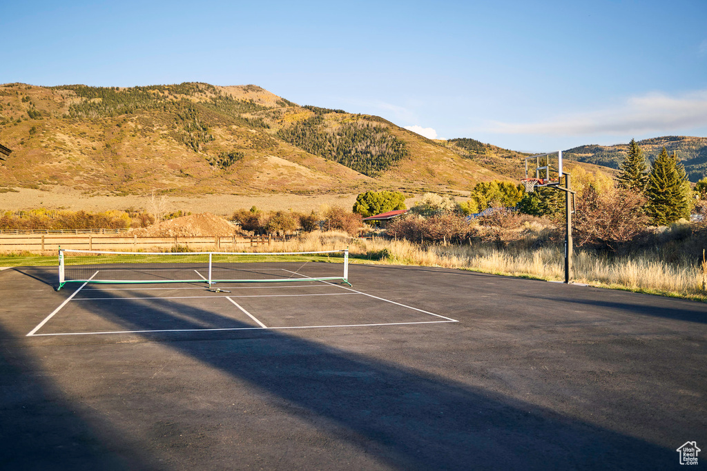 Exterior space with a mountain view