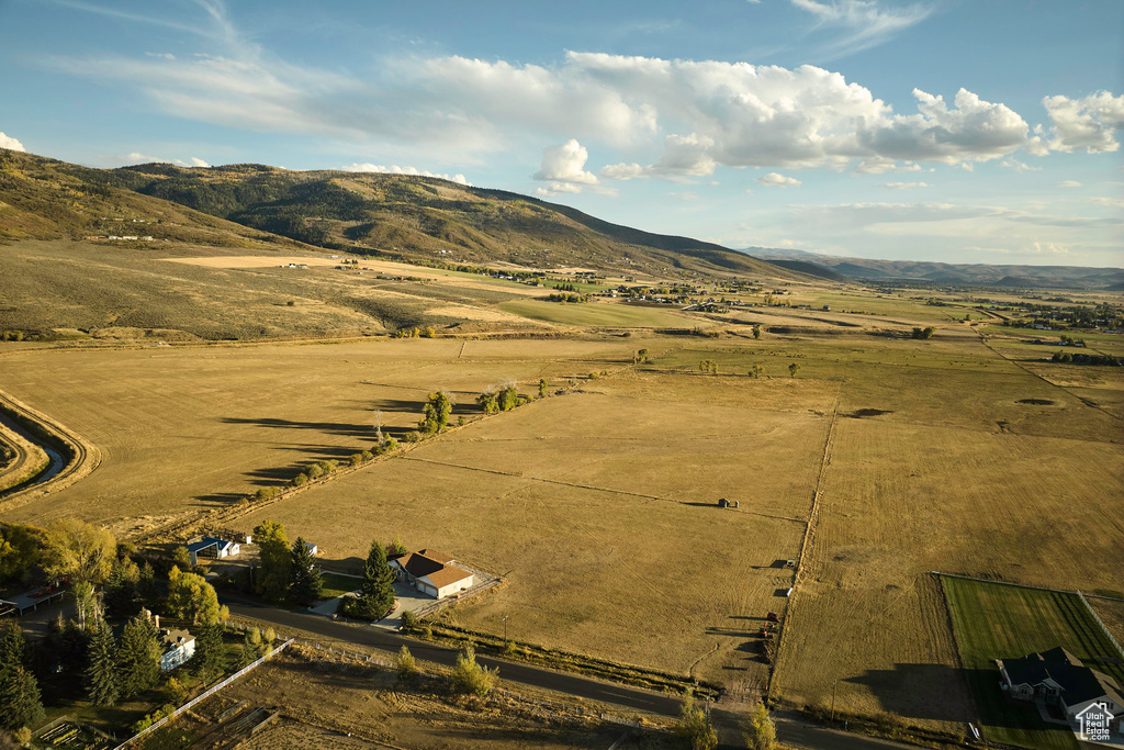 Aerial view with a rural view and a mountain view