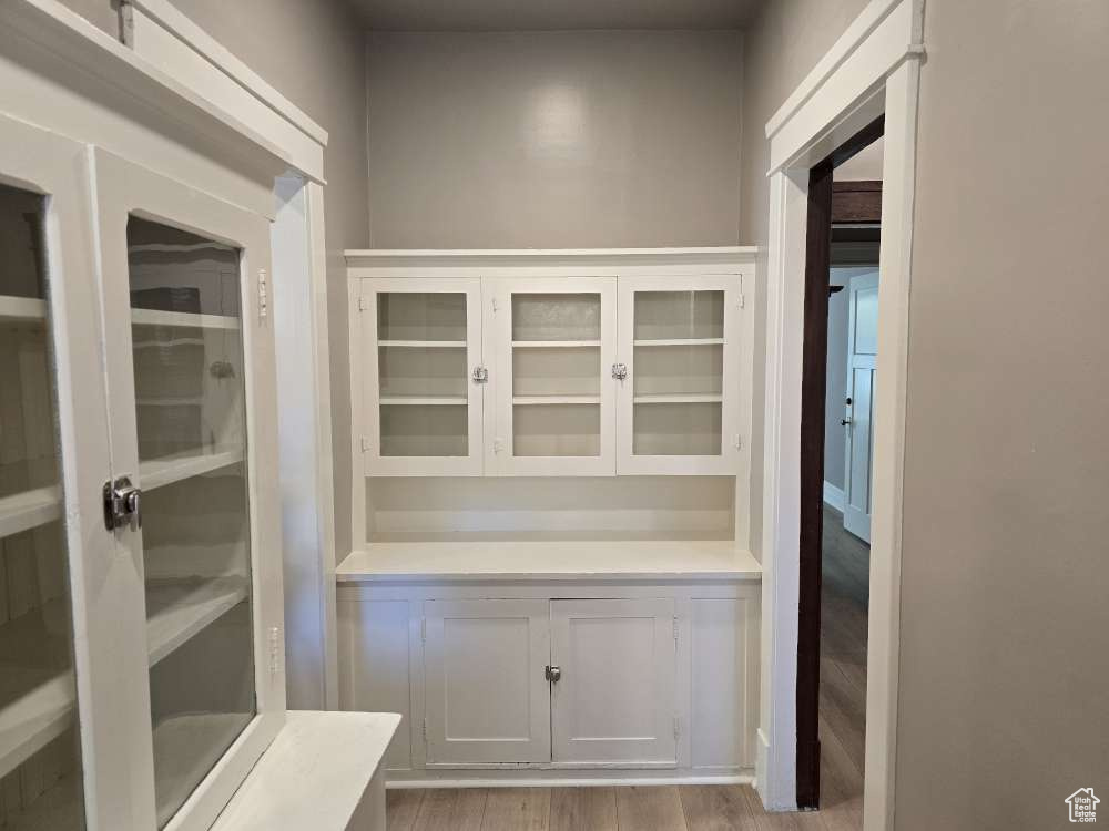 Interior space with light hardwood / wood-style floors