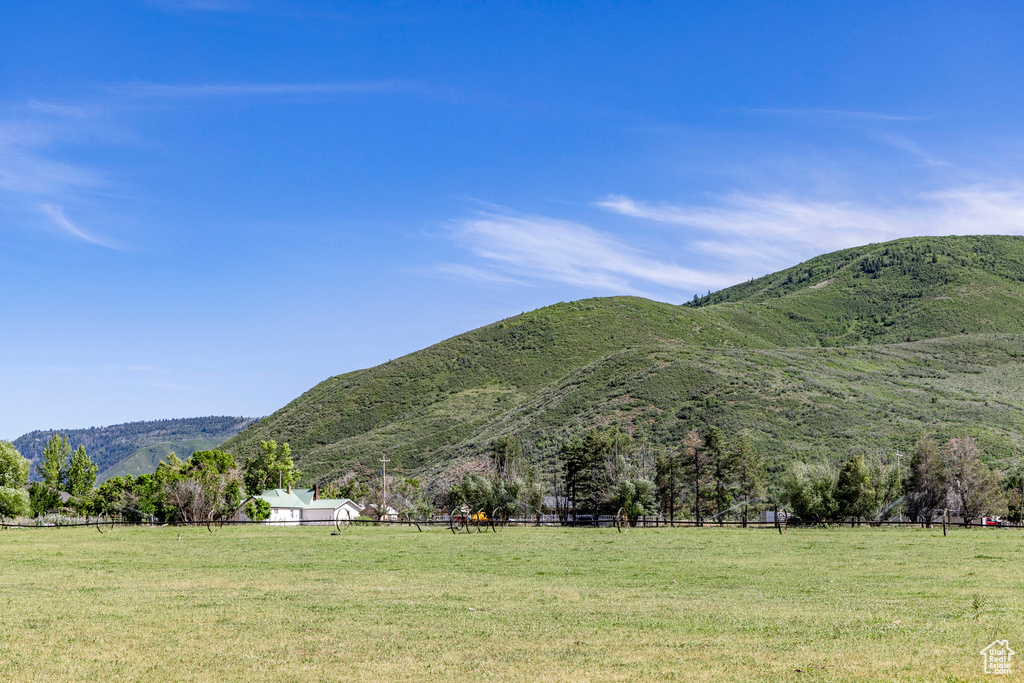 Mountain view featuring a rural view