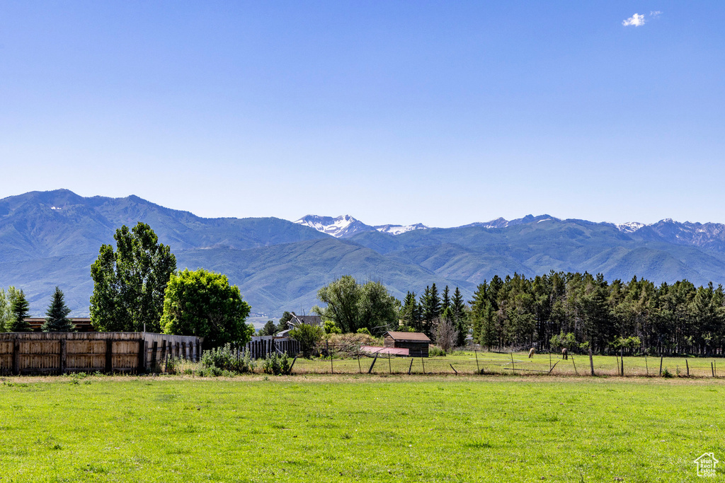 View of mountain feature with a rural view