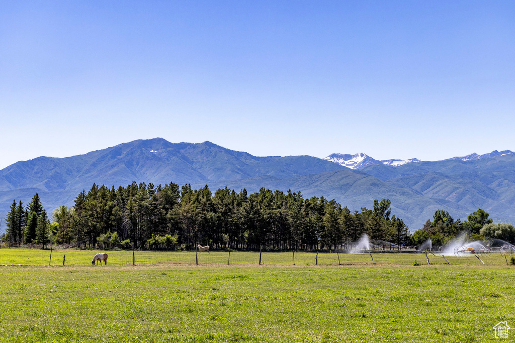 View of mountain feature with a rural view