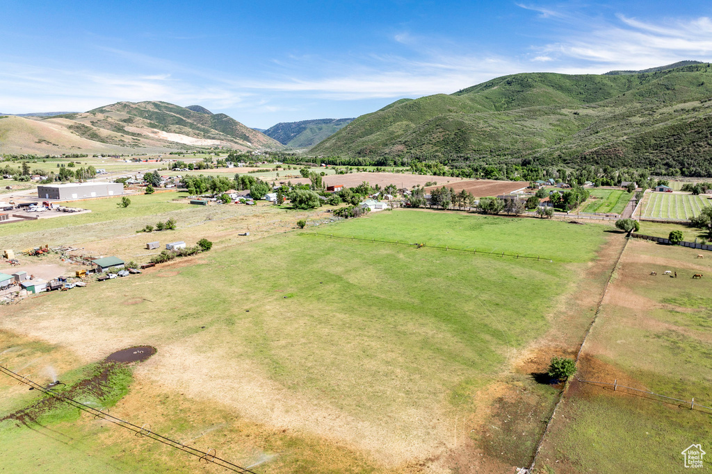 View of mountain feature with a rural view