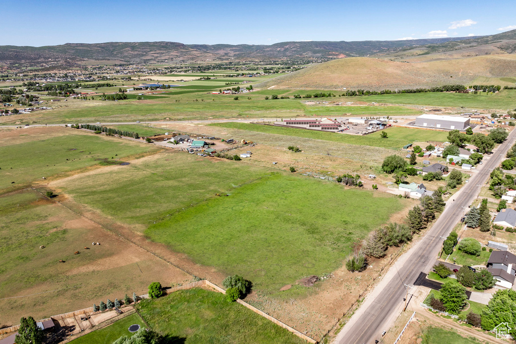 Bird's eye view featuring a mountain view and a rural view