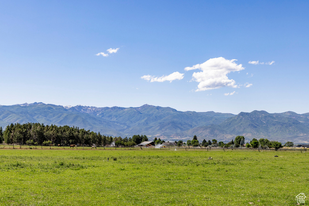 View of mountain feature with a rural view