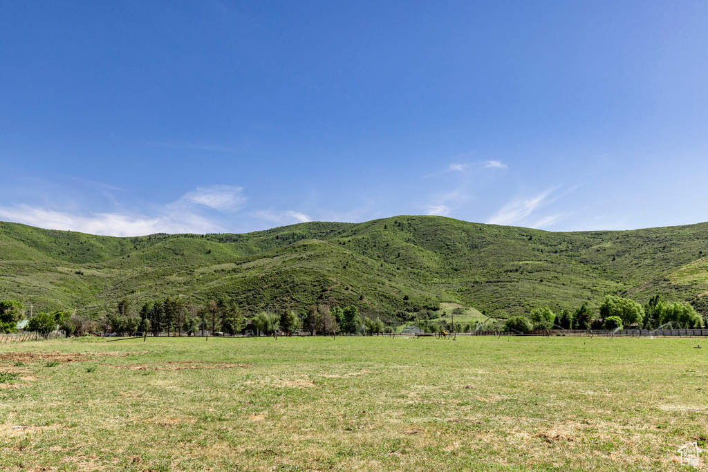 Mountain view featuring a rural view