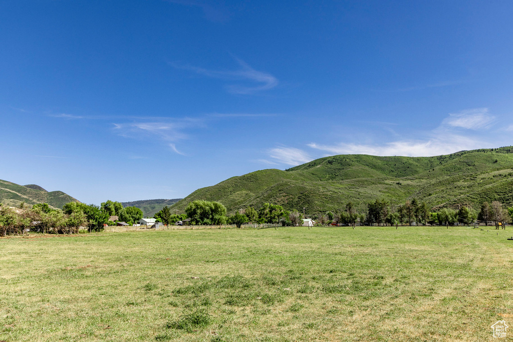 Mountain view featuring a rural view