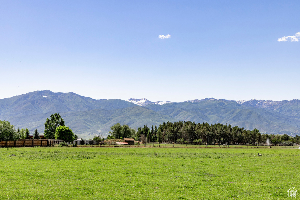 Mountain view featuring a rural view