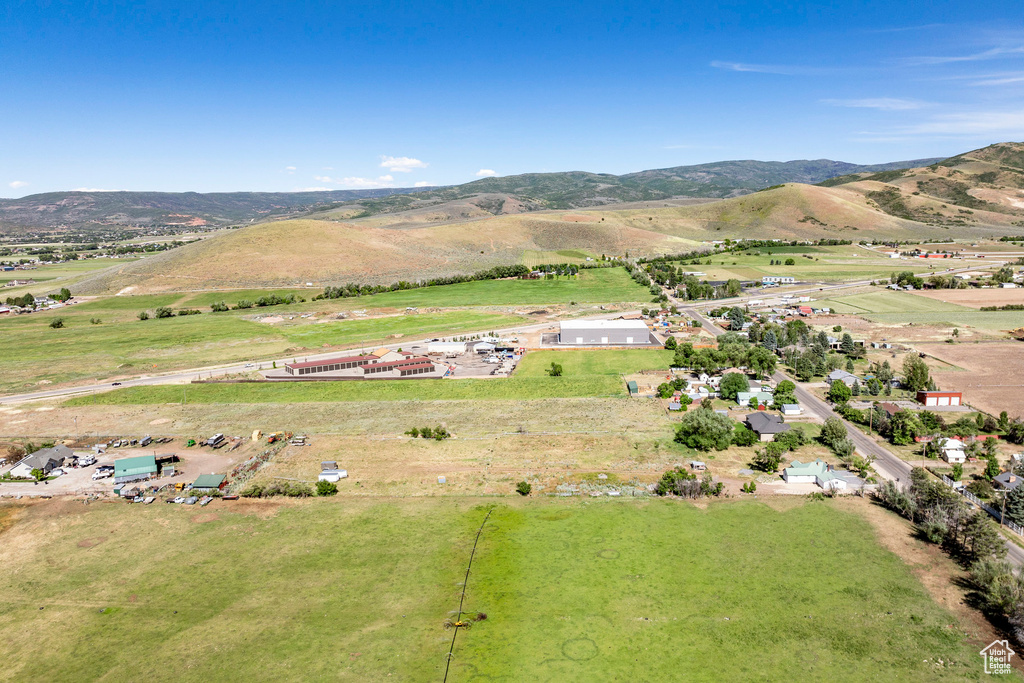 Bird's eye view with a mountain view and a rural view