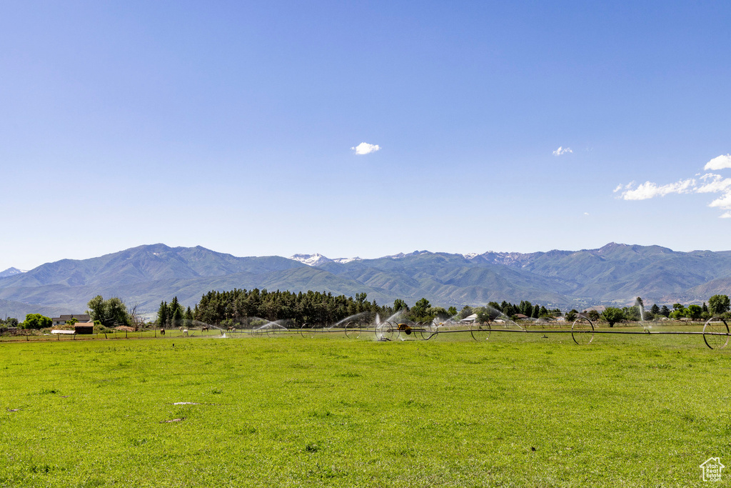 View of mountain feature with a rural view