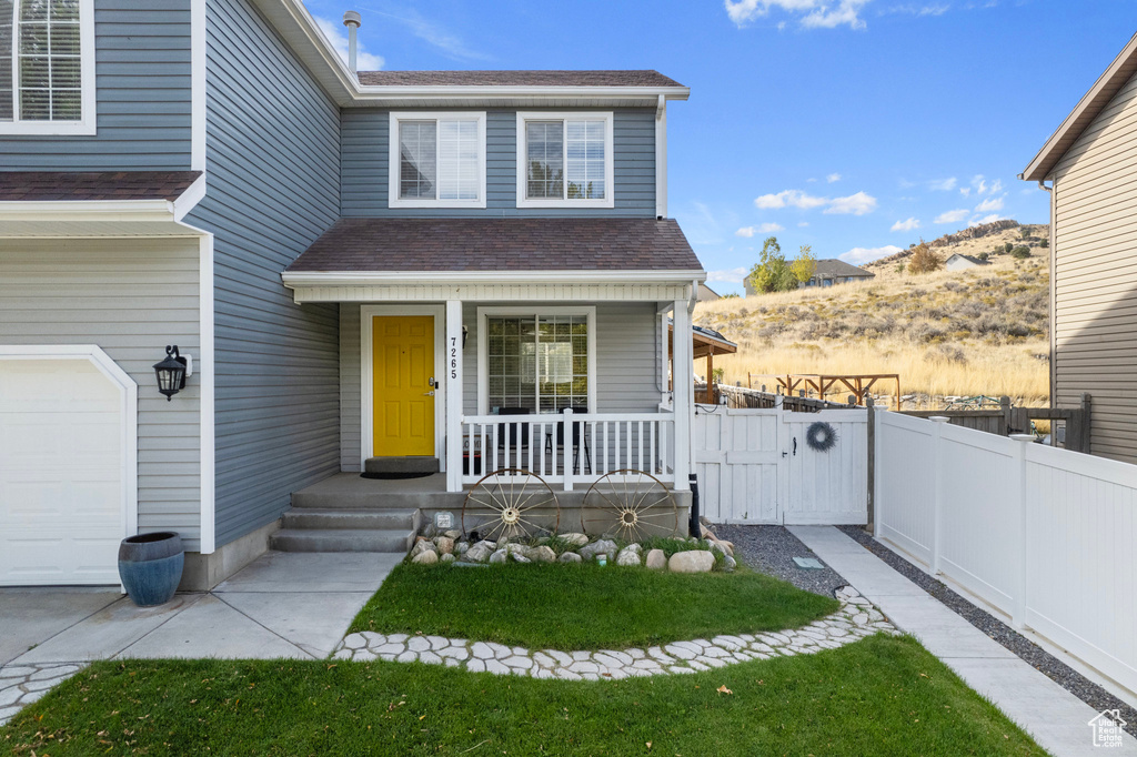 View of front of home with a porch