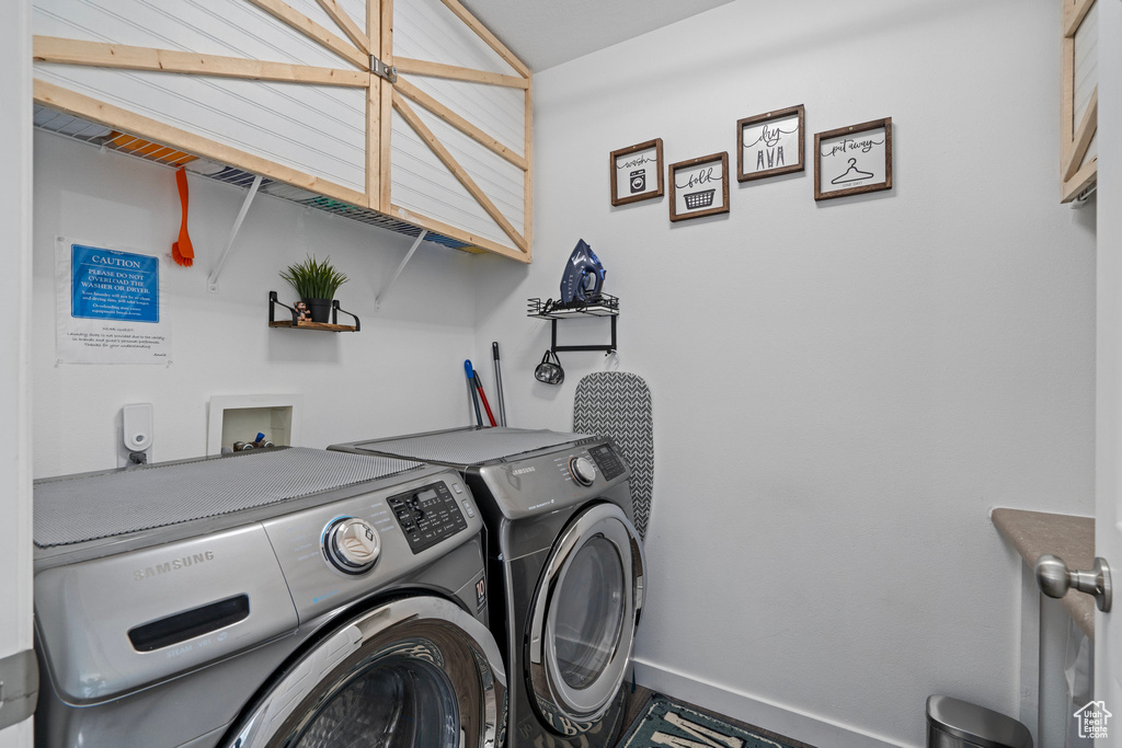 Laundry area with independent washer and dryer