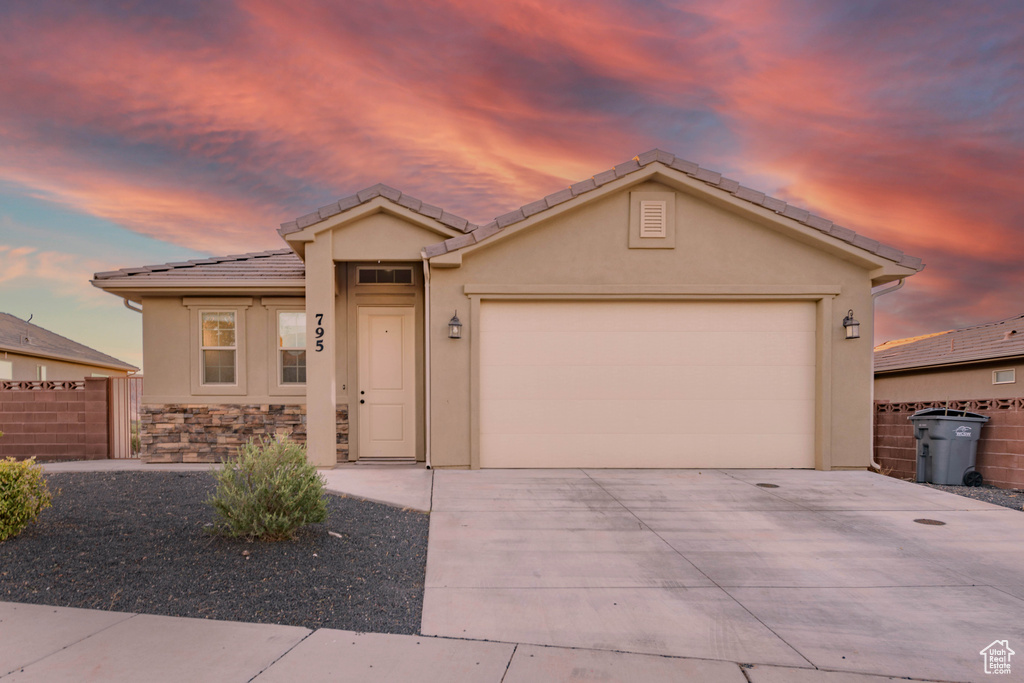 View of front of house featuring a garage