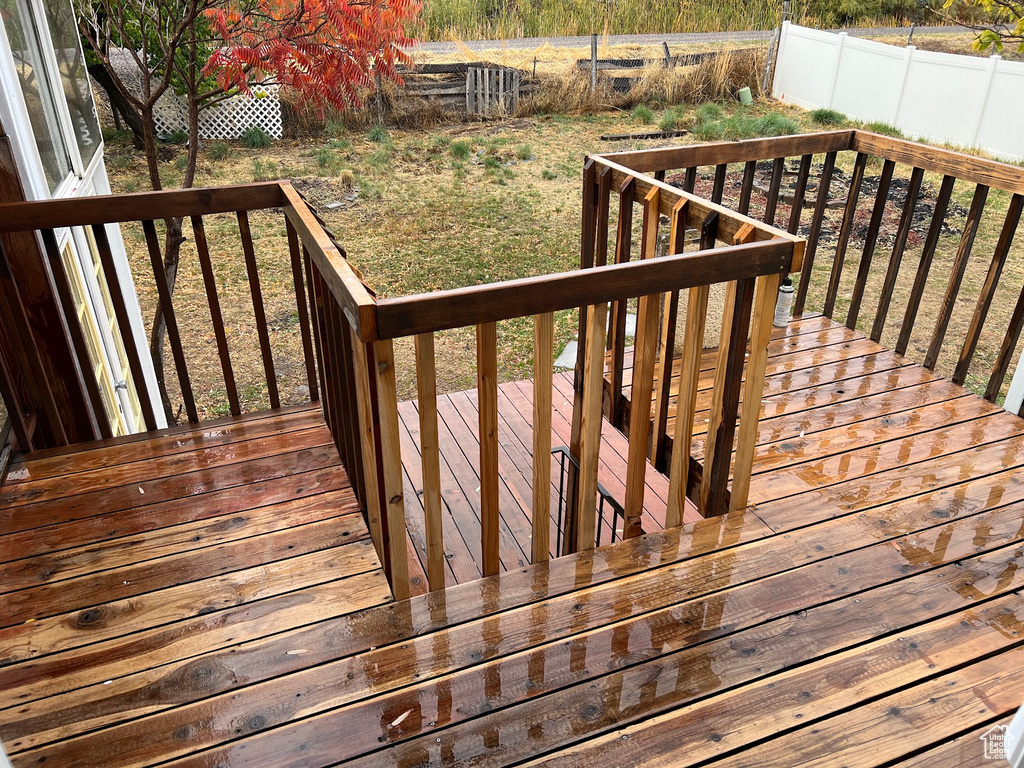 View of wooden deck