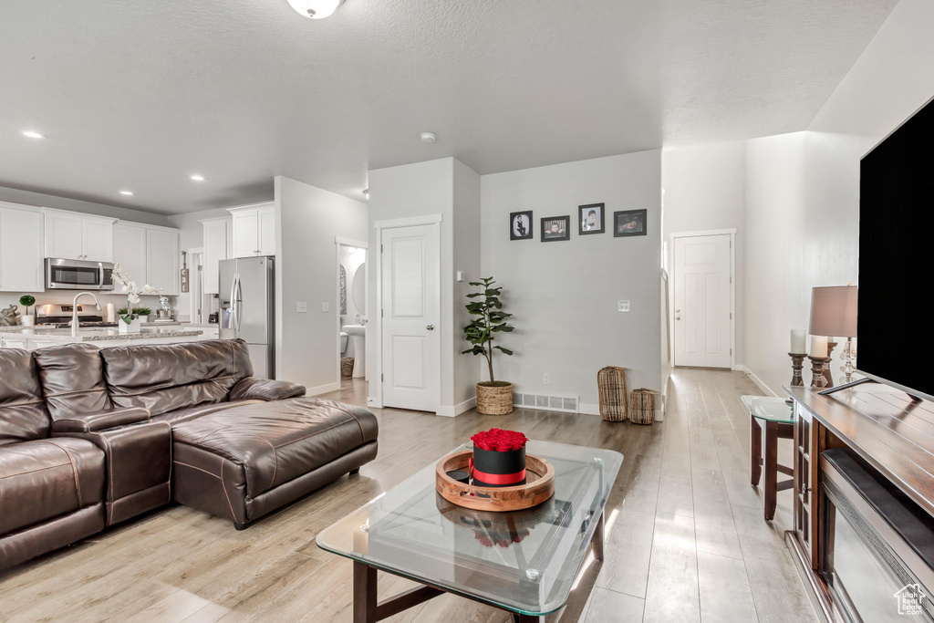 Living room featuring light hardwood / wood-style floors