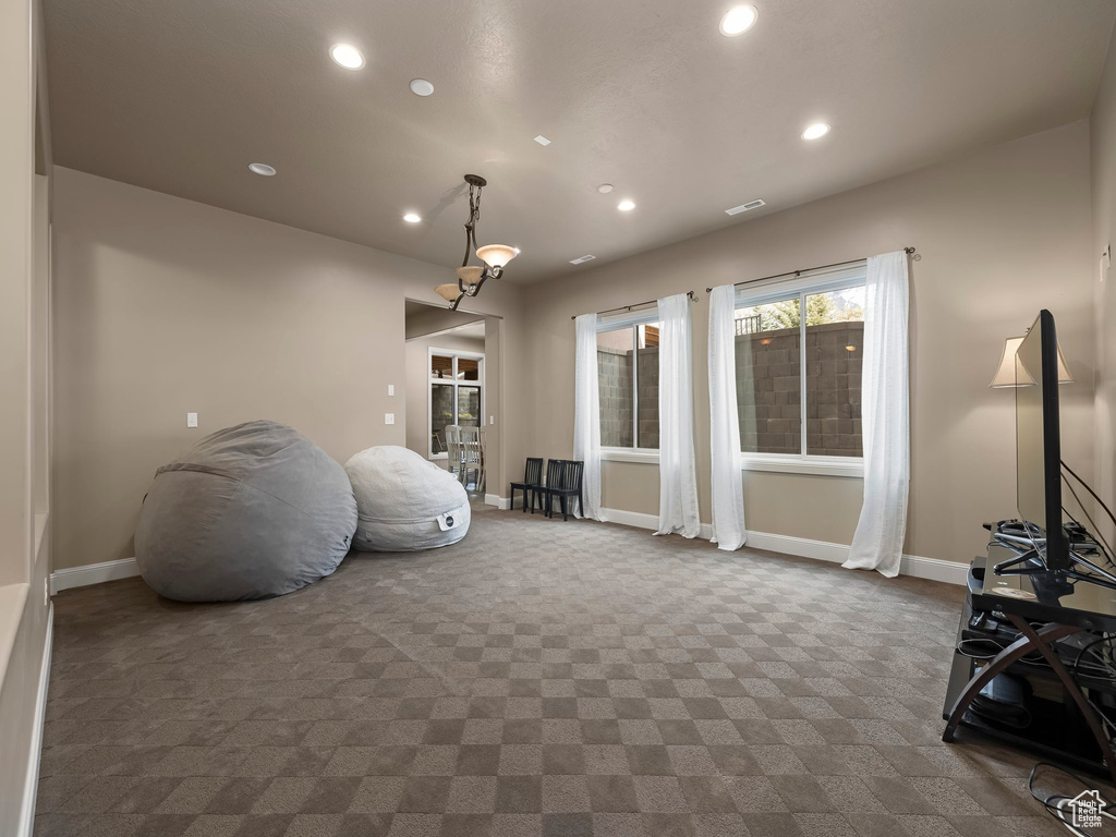 Interior space with carpet