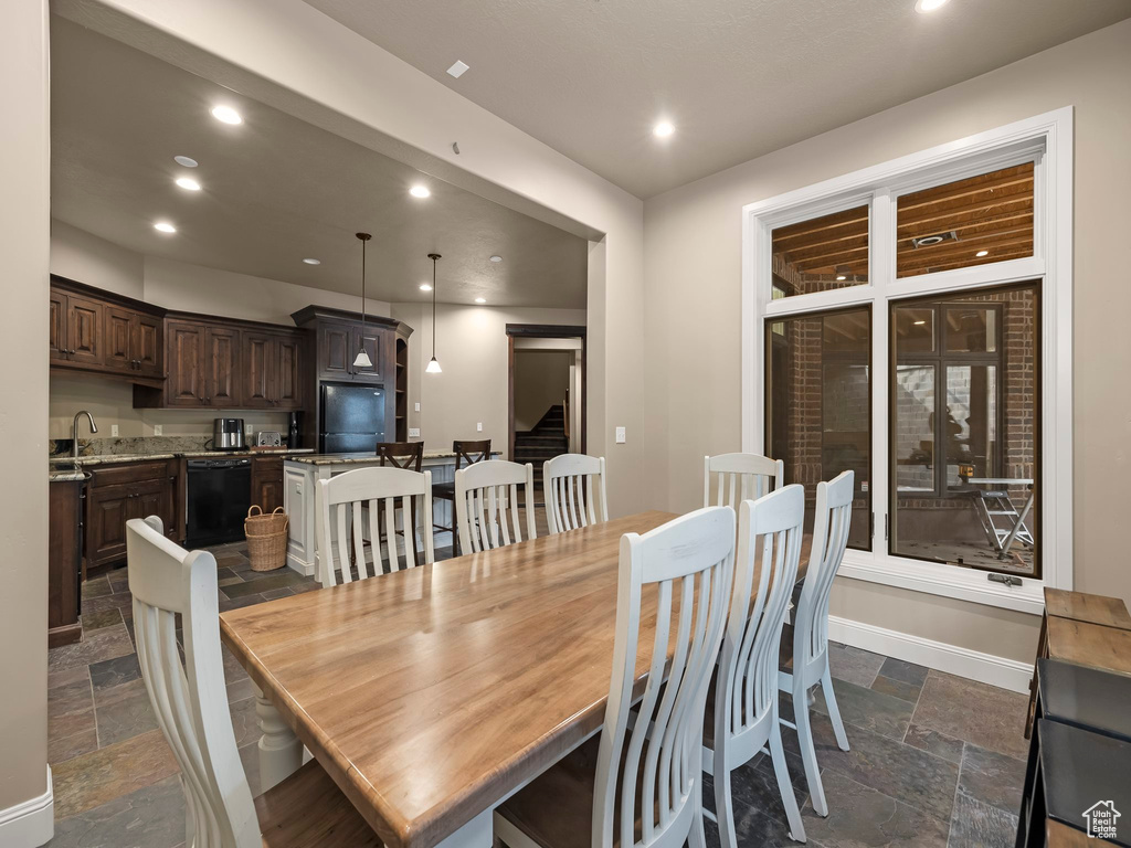 Dining space with sink