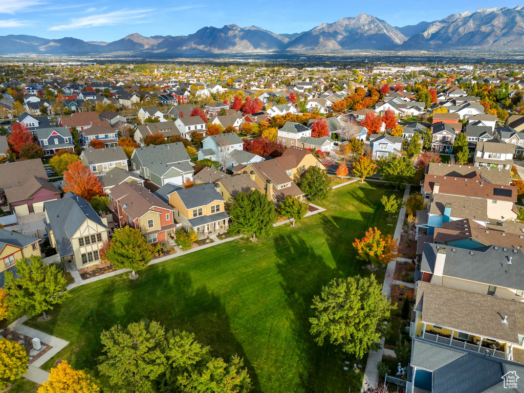 Aerial view with a mountain view and a residential view