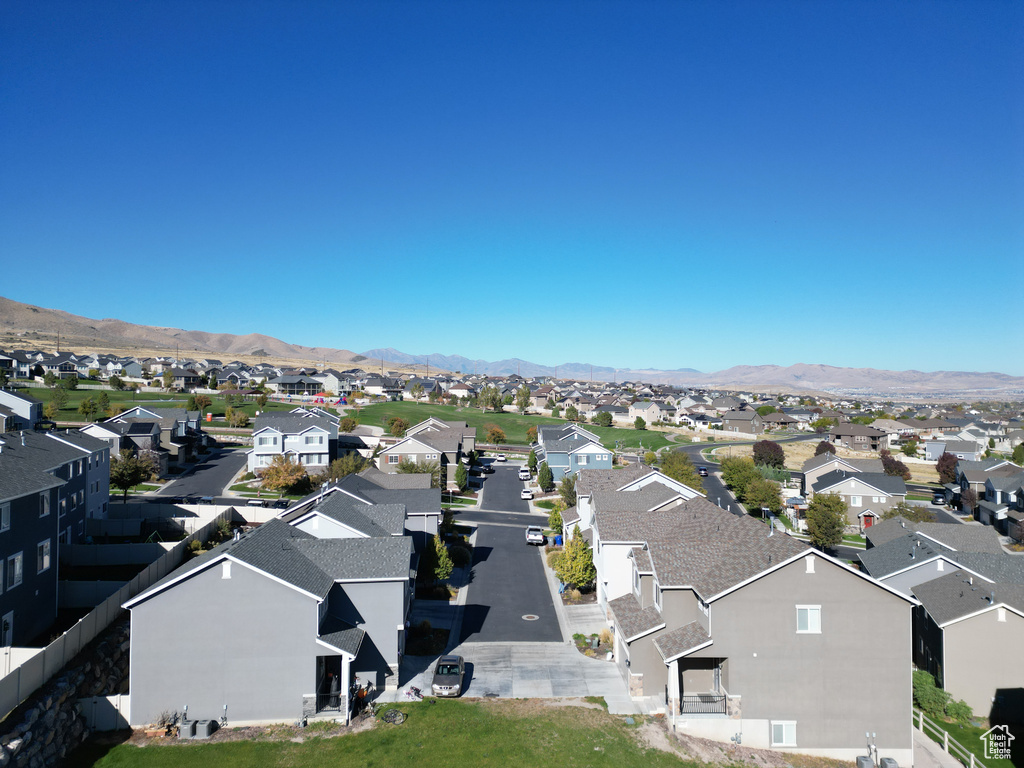 Drone / aerial view with a mountain view