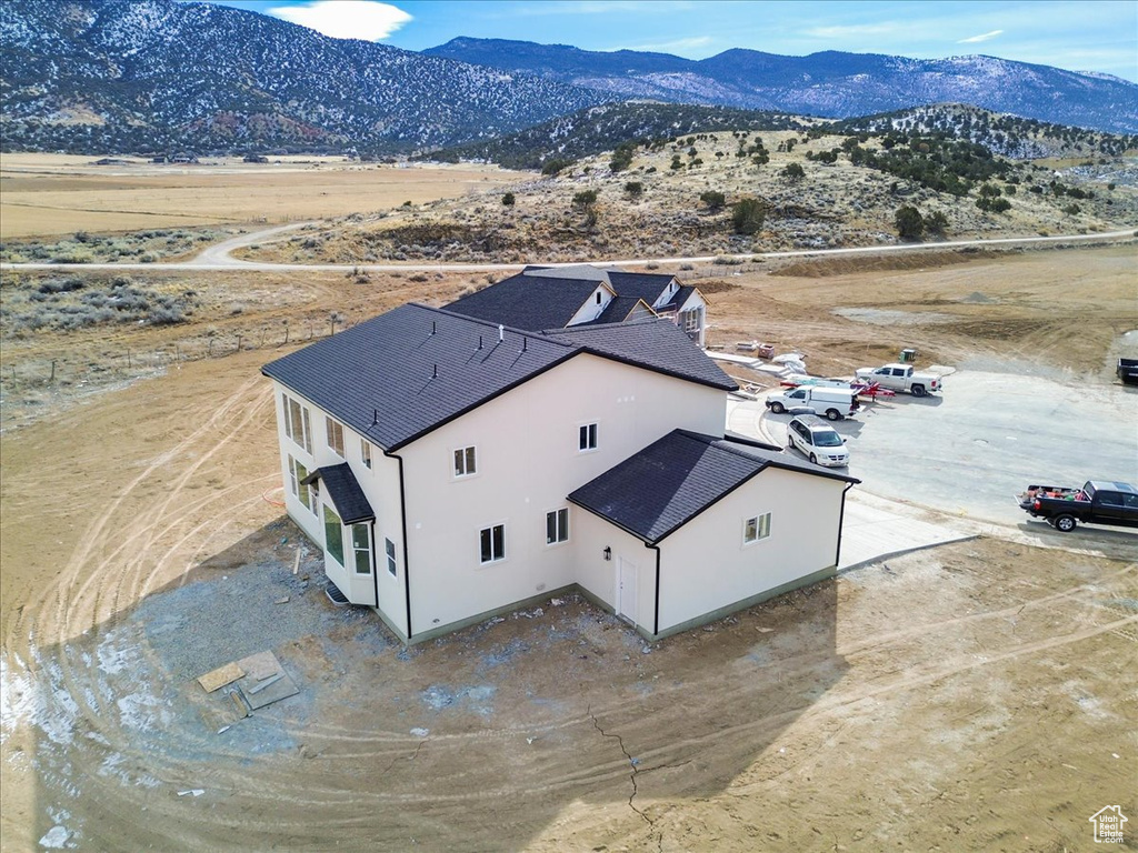 Aerial view featuring a mountain view