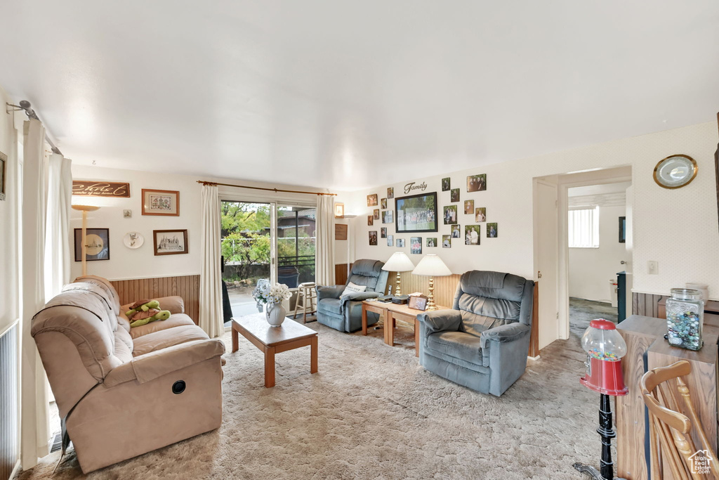 View of carpeted living room