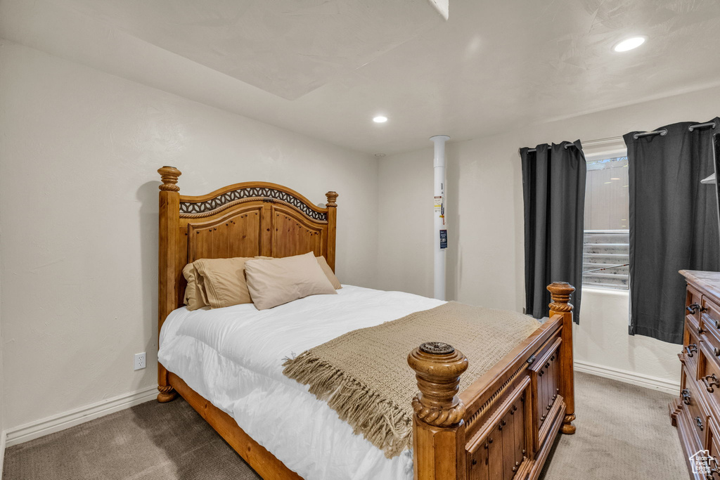 View of carpeted bedroom