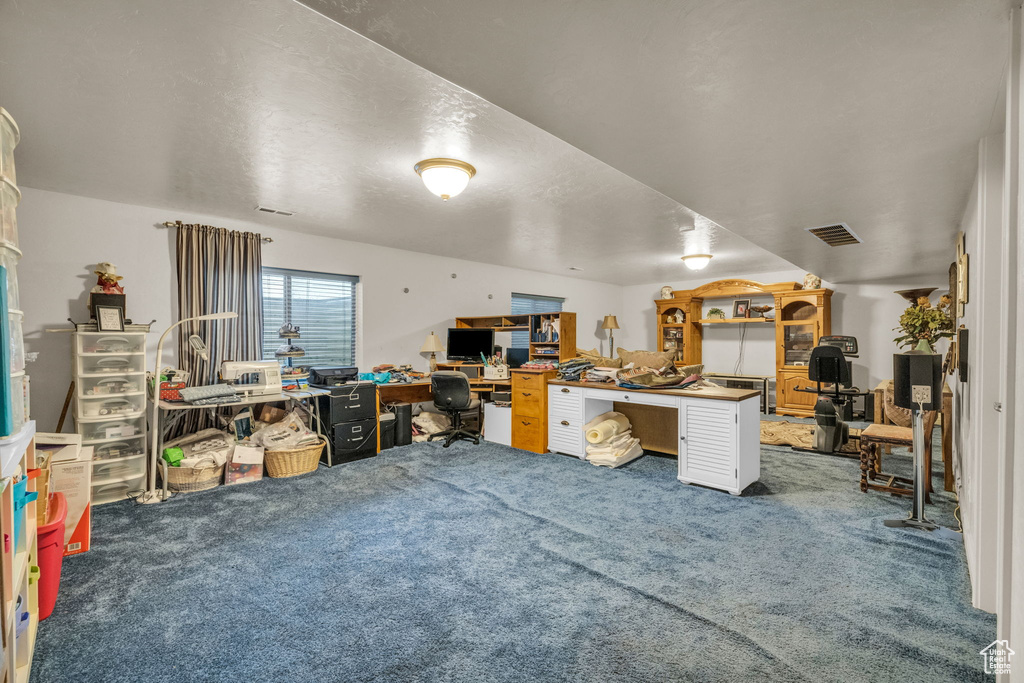 View of carpeted office space