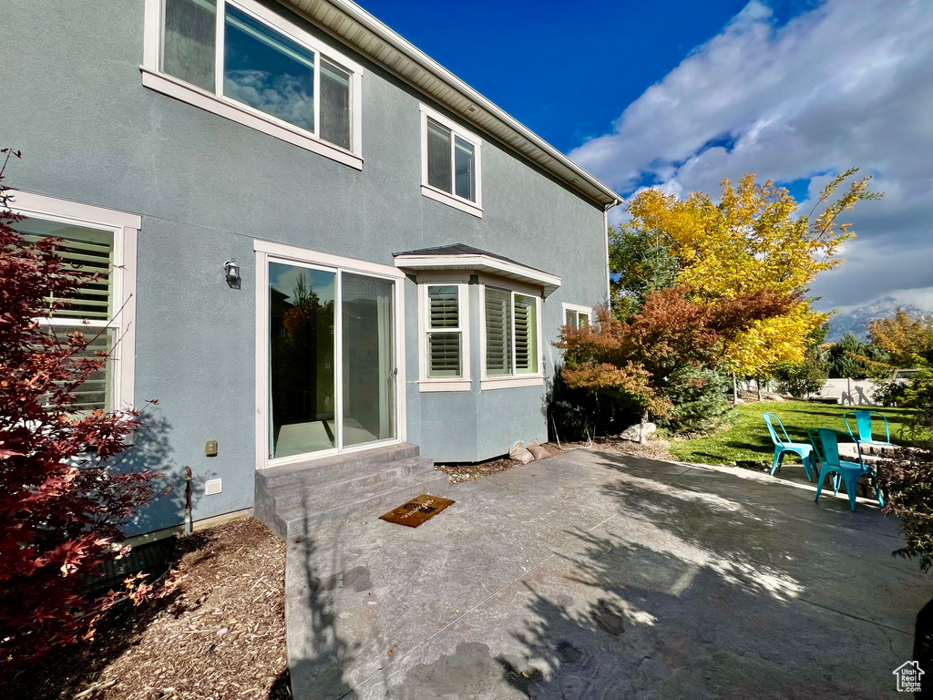 Exterior space with a patio area