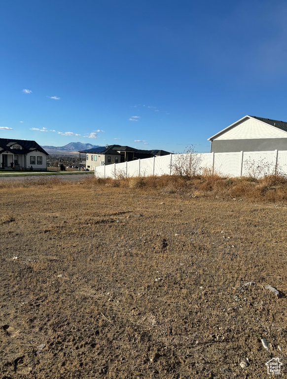 View of yard featuring a mountain view