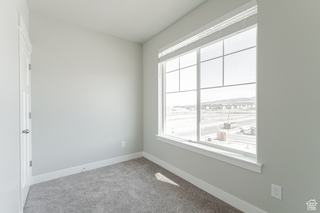 Unfurnished room with baseboards and carpet flooring