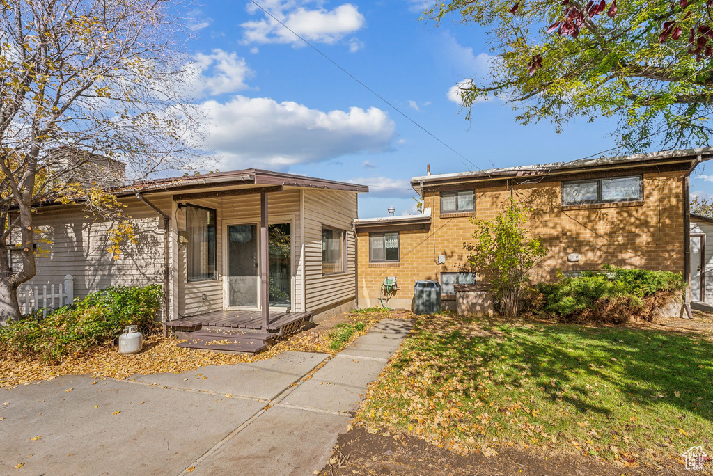 Exterior space with a lawn