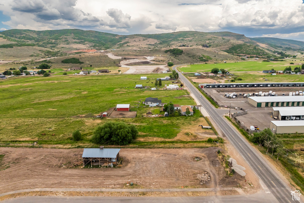 Bird's eye view featuring a mountain view