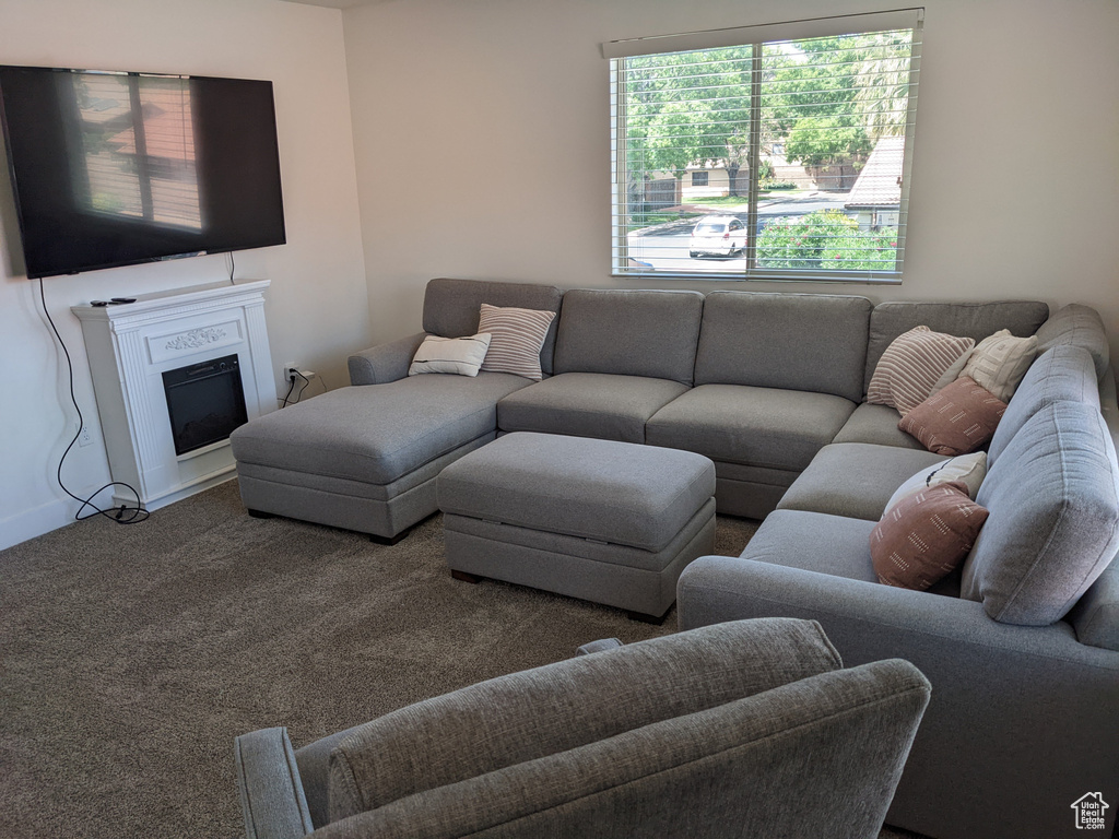 View of carpeted living room