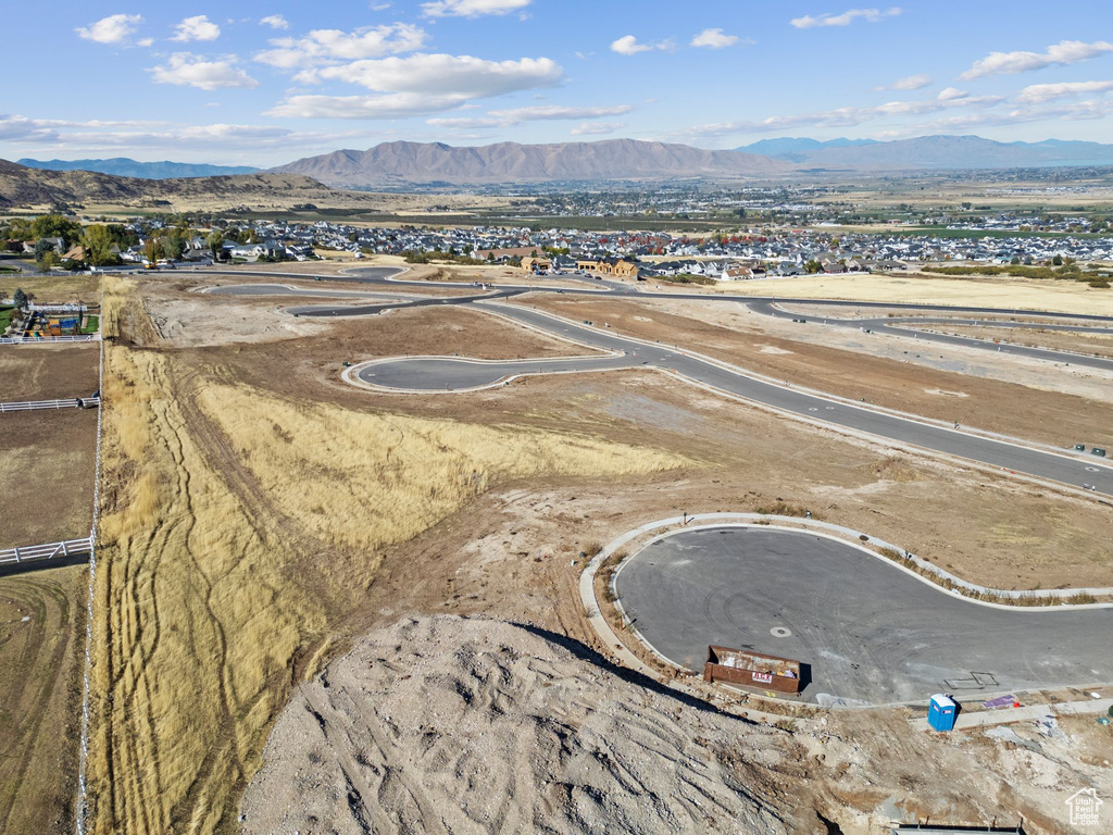 Aerial view featuring a mountain view
