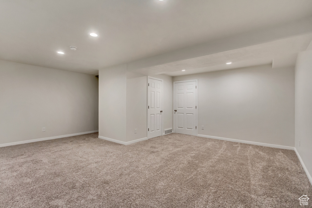 View of carpeted spare room