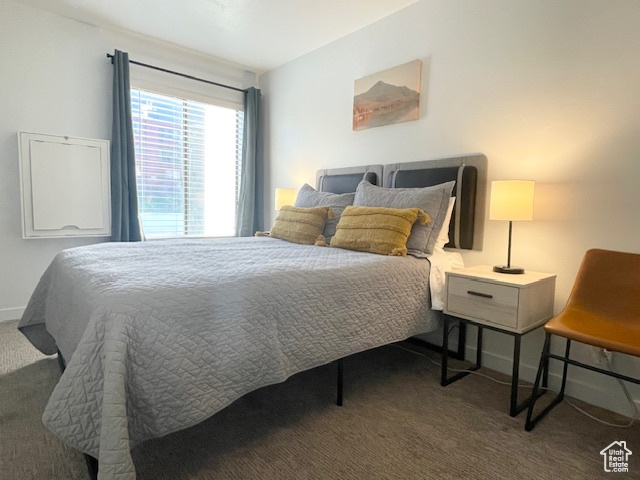 Bedroom with carpet floors