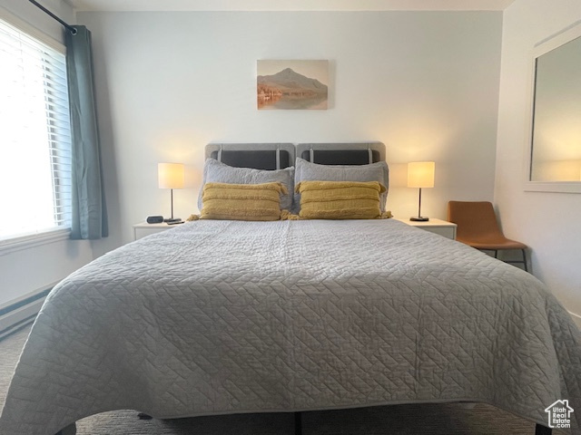 View of carpeted bedroom