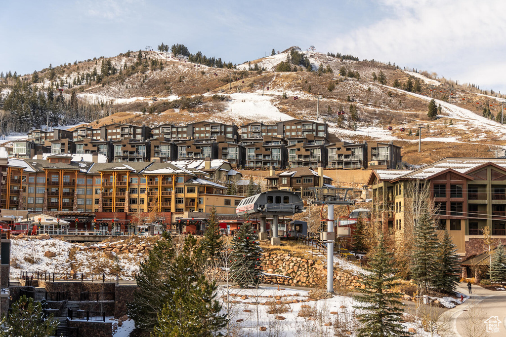 Exterior space with a mountain view