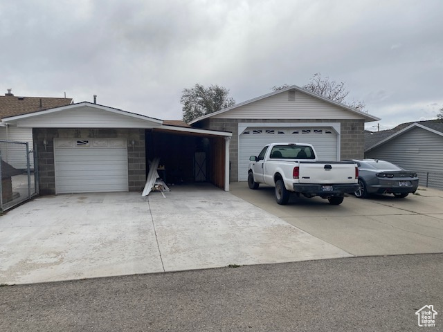 Garage with a carport