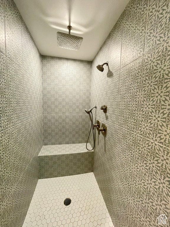 Bathroom with tiled shower