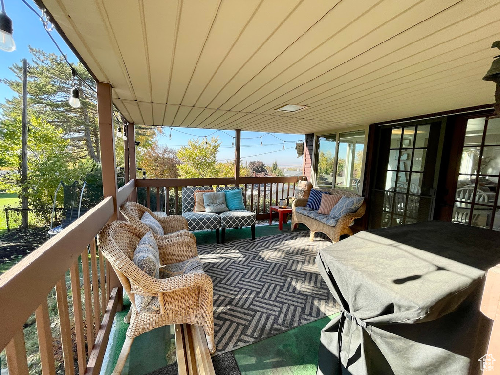 View of wooden deck