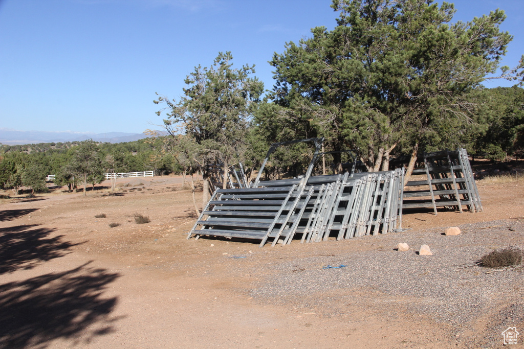 Exterior space featuring a rural view